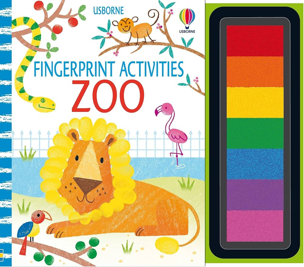 Fingerprint Activities Zoo: An Usborne Painting Book About Animals with Rainbow Inkpad for Kids (... | Amazon (US)