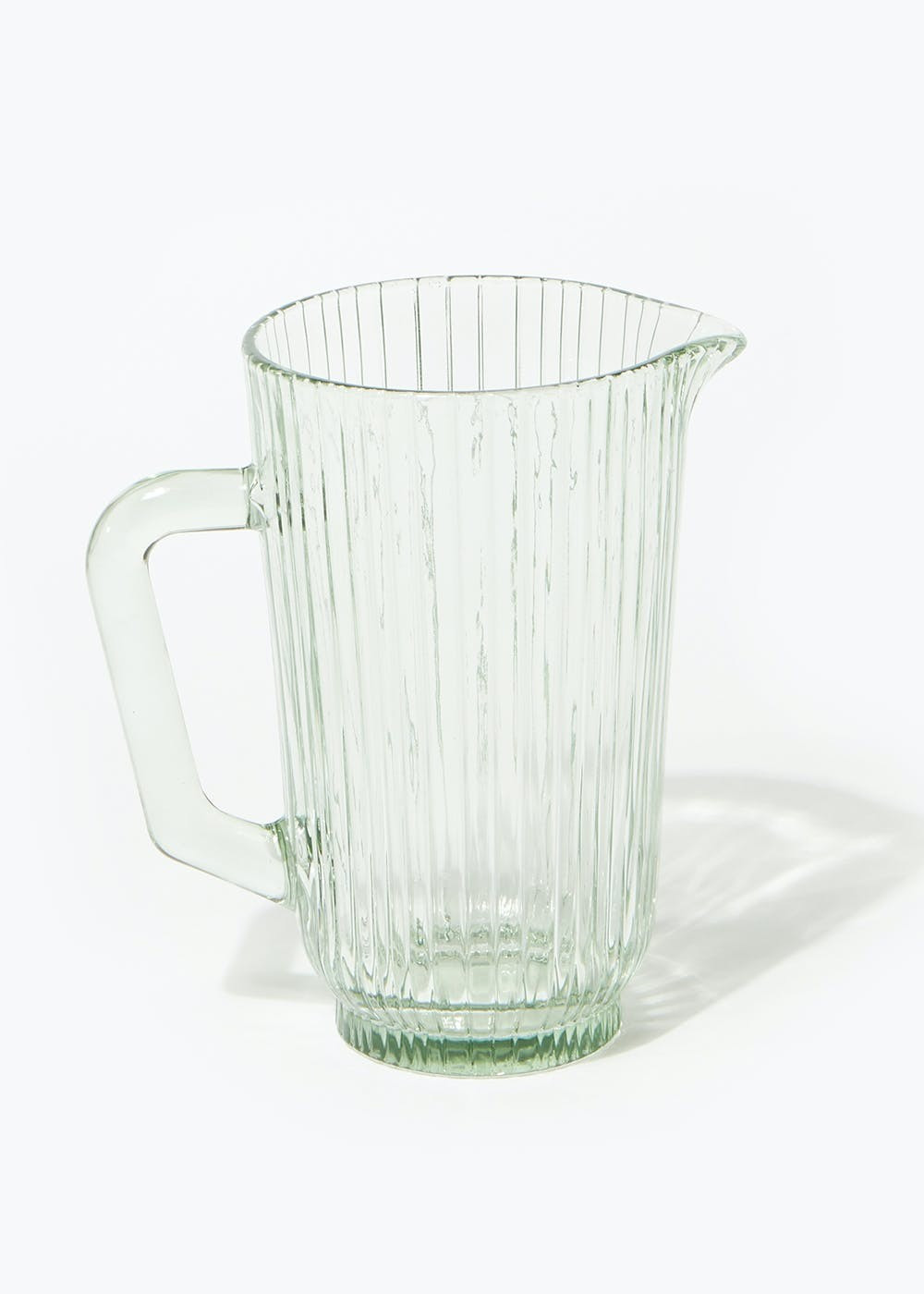 Green Ribbed Glass Jug (21cm x 12cm) – Clear | Matalan (UK)