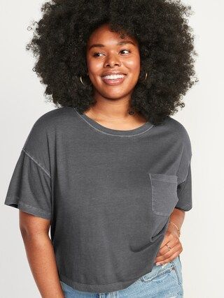 Oversized Garment-Dyed Cropped T-Shirt for Women | Old Navy (US)