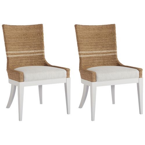 Coastal Living S/2 Delray Side Chairs, Natural/White | One Kings Lane