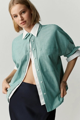 The Mabel Boxy Oxford Shirt by Maeve | Anthropologie (US)