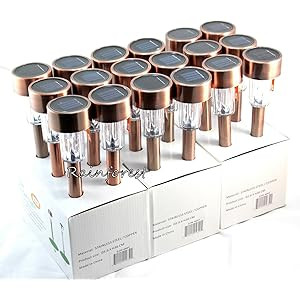 RFS Rainforest 18-Pack Outdoor Garden Solar Power Landscape Path Lights - Copper Finish Steel | Amazon (US)