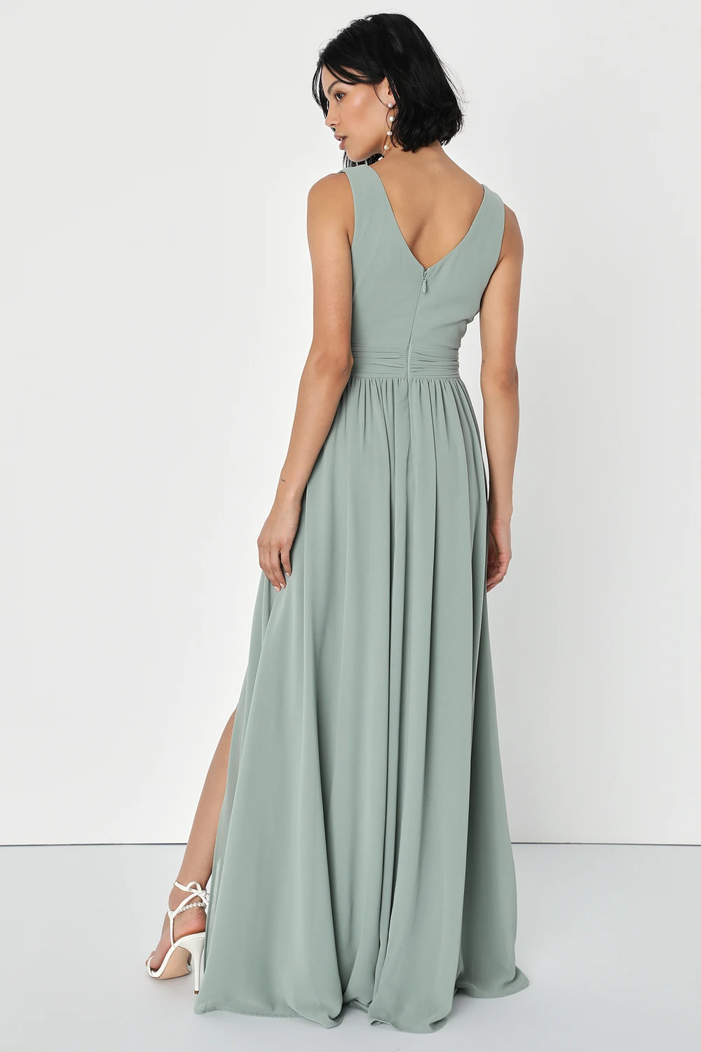 Thoughts of Hue Sage Brush Surplice Maxi Dress | Lulus (US)