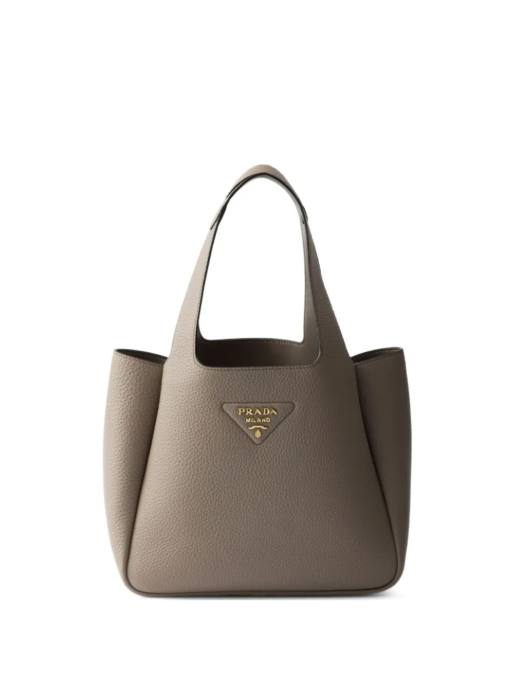 Prada Small Leather Tote Bag | Brown | FARFETCH | Farfetch Global