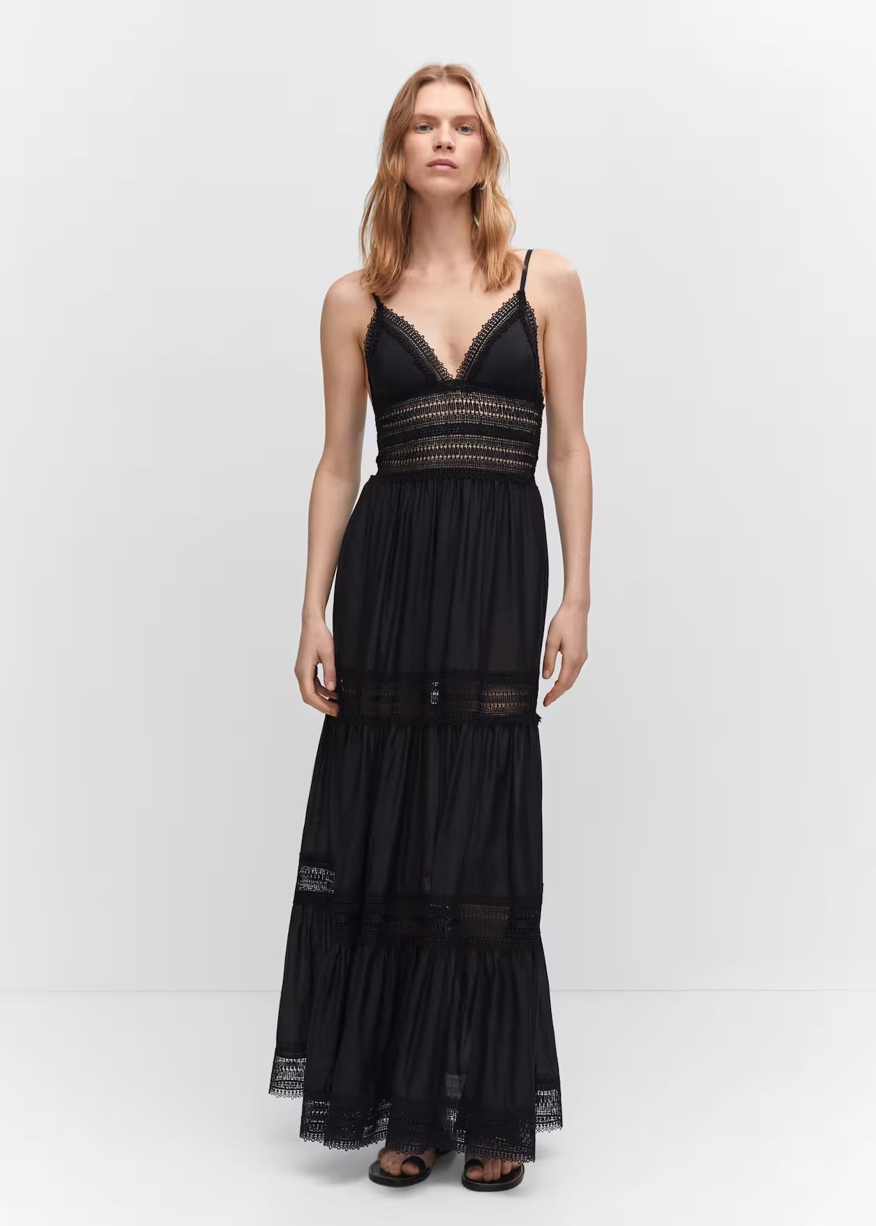 Lace panel dress | MANGO (US)