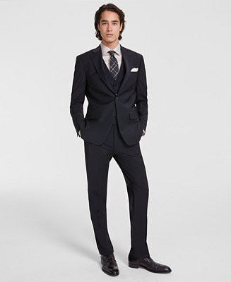 Men's Slim-Fit Wool-Blend Stretch Suit Separates with Vest | Macy's