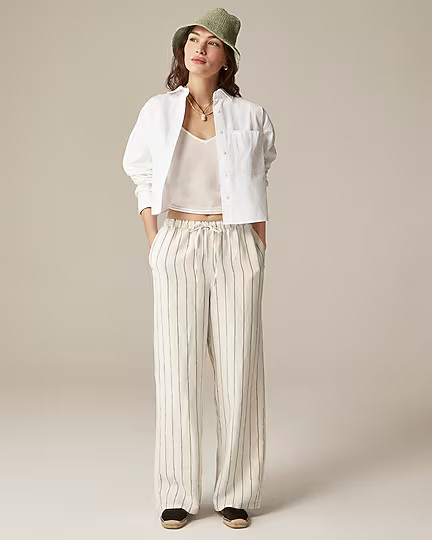 New Soleil pant in striped linen | J. Crew US