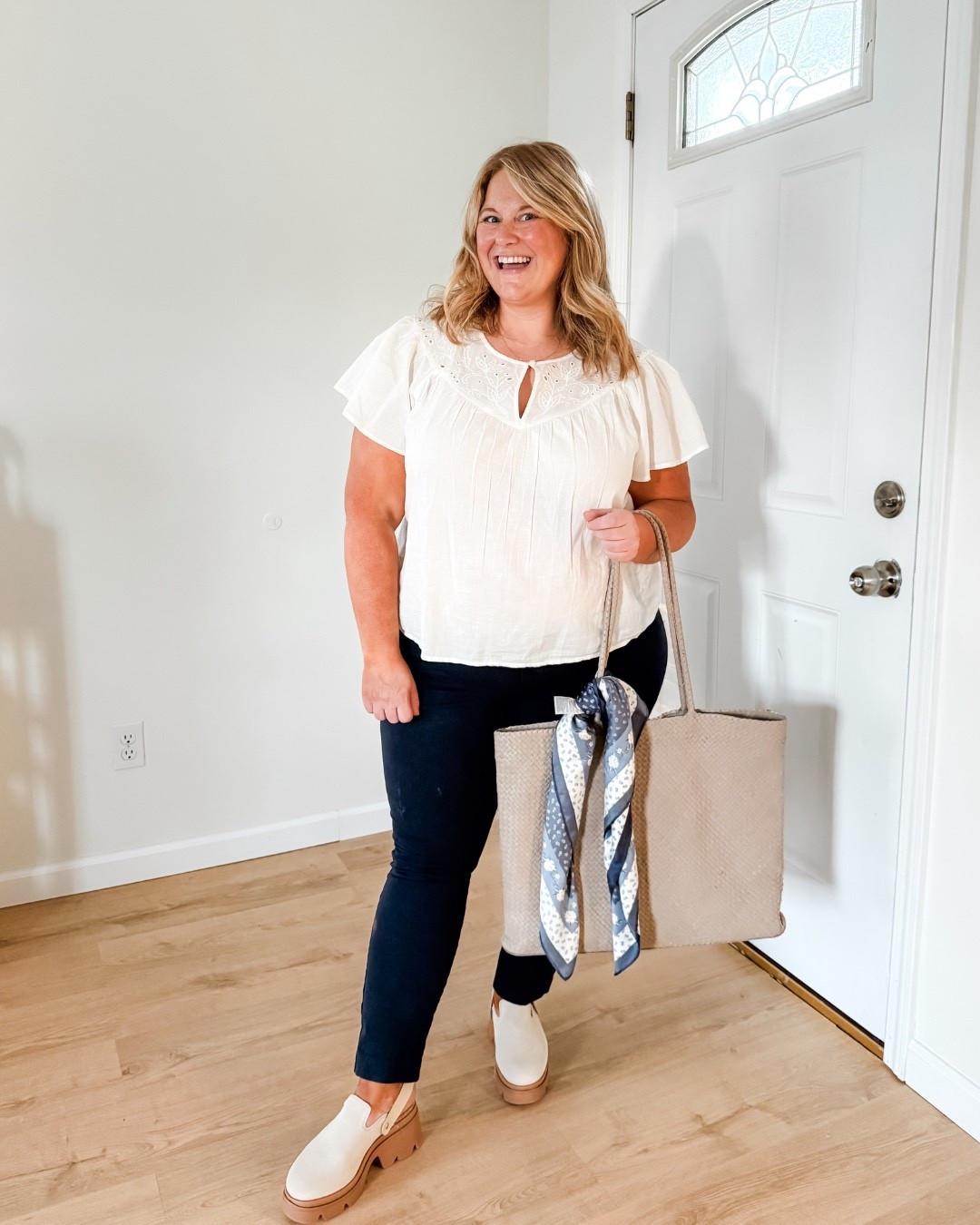 Teacher outfit! Pixie pants are a teacher must have.  Wearing the maternity version here is I’m 3 weeks postpartum in this picture but I generally wear a 16 petite.  My top is an XL. Clogs are REEF & sooo comfy!

#LTKMidsize #LTKWorkwear #LTKBump