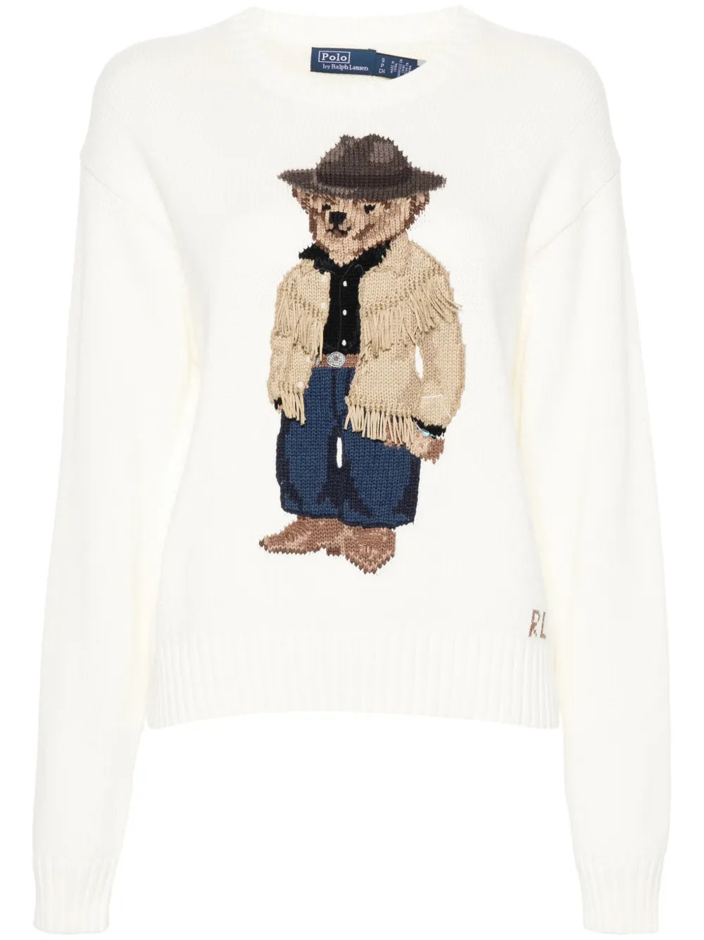 Polo Ralph Lauren Polo Bear intarsia-knit Jumper | White | FARFETCH | Farfetch Global