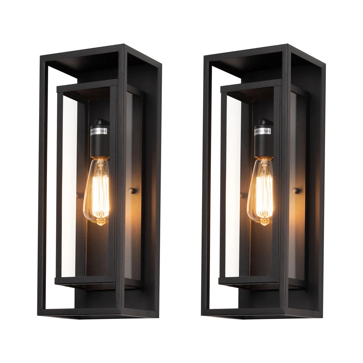 Rasharkin Classic Outdoor Wall Sconce 1 Light Rectangular Metal Frame and Clear Glass Shade Water... | Wayfair North America