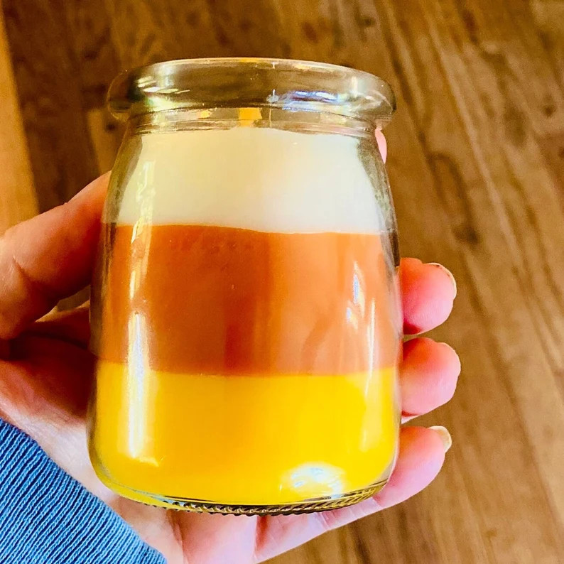 Fall Candle CANDY CORN Jar Candle Halloween Candle Autumn Candle - Etsy | Etsy (US)