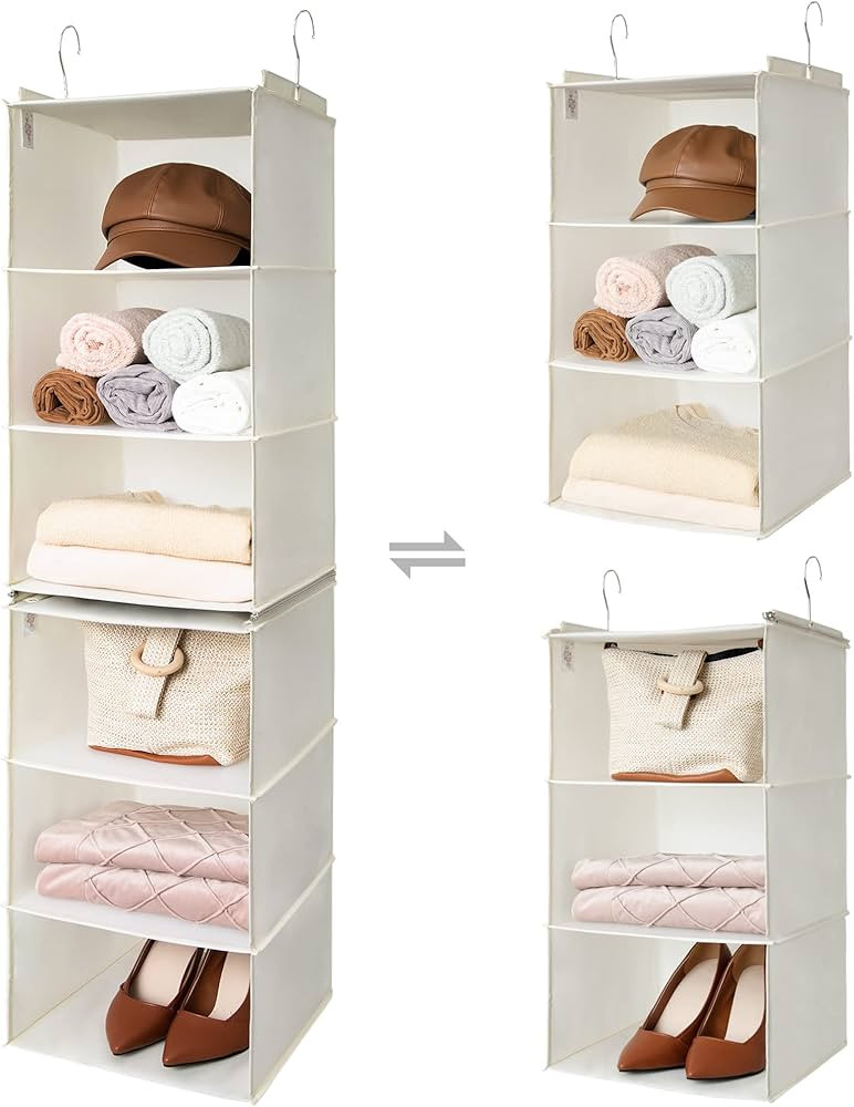 GRANNY SAYS 6-Shelf Hanging Closet Organizer, 2 Separable 3-Shelf Small Closet Organizers and Sto... | Amazon (US)