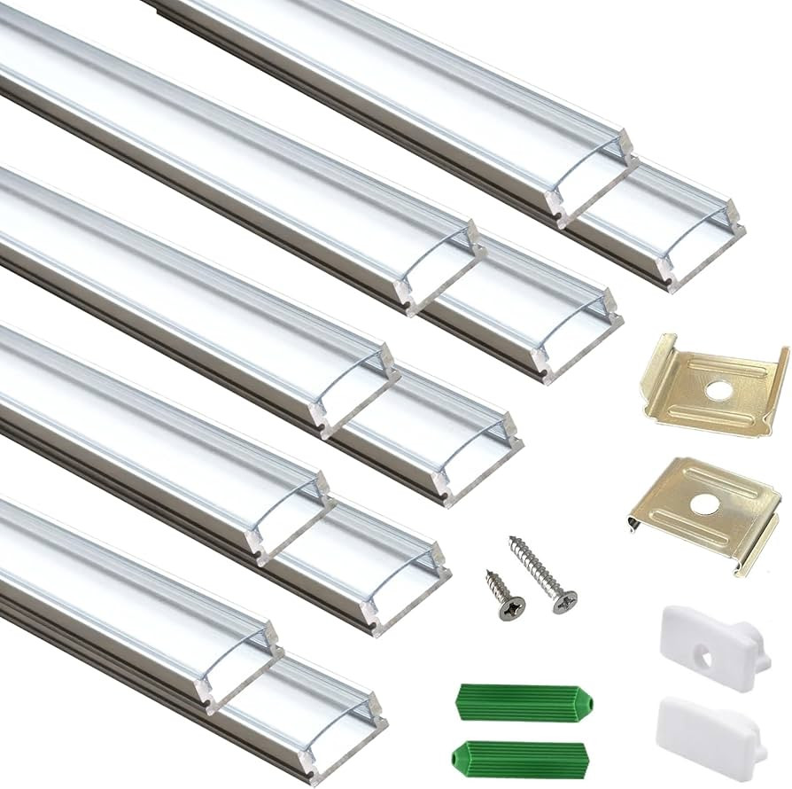 THMOOTHER Clear LED Strip U Channel 10-Pack 3.28FT,17X7.5MM Surface Mounted Tape Light Aluminum T... | Amazon (US)