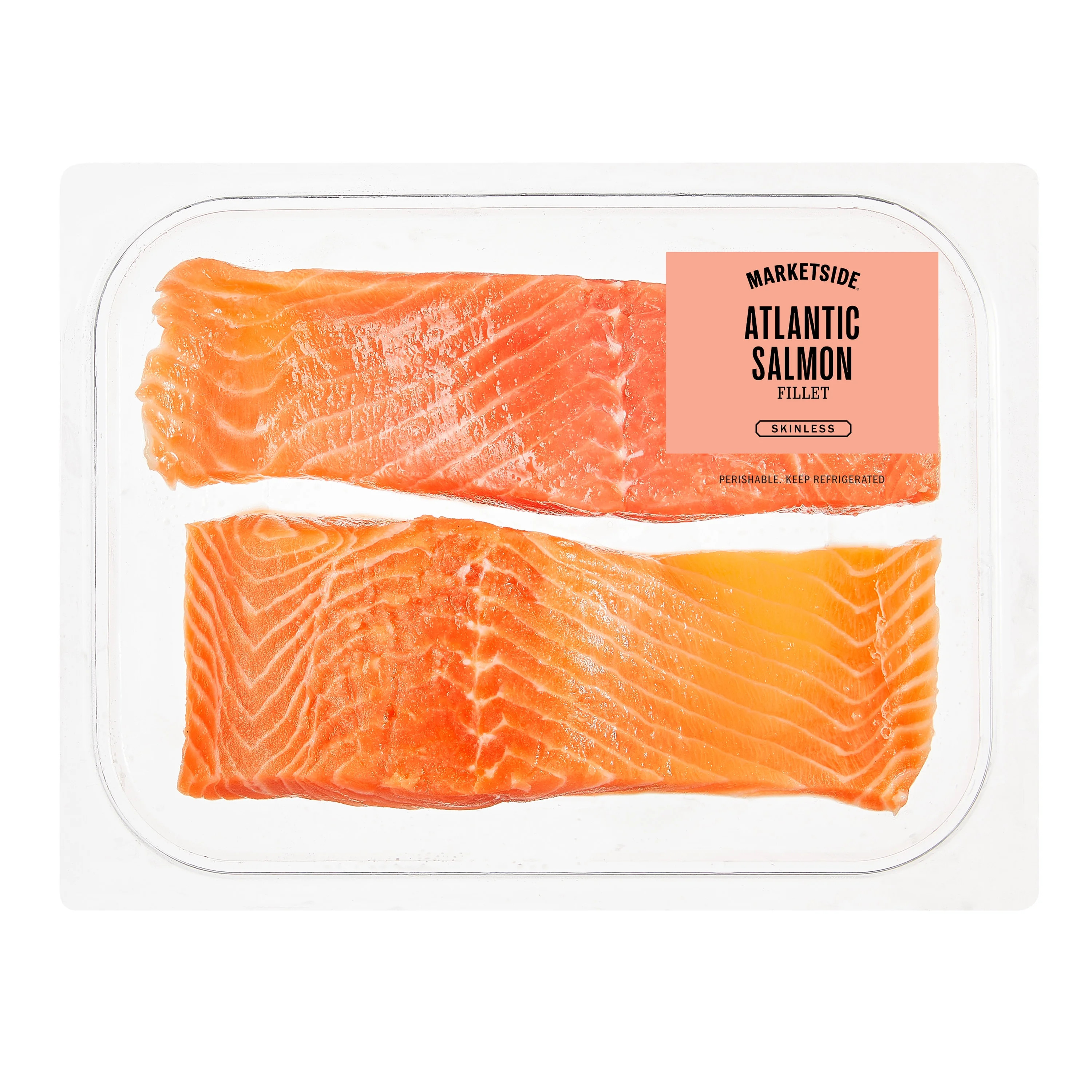 Marketside Skinless Atlantic Salmon Fillet, Fresh Never Frozen, 0.95 - 1.2 lb | Walmart (US)