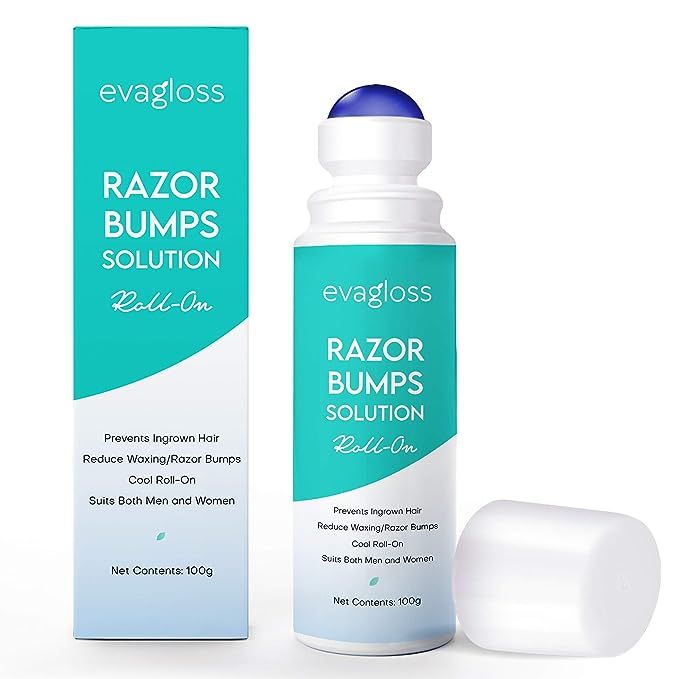 Evagloss Razor Bumps Solution- After Shave Repair Serum for Ingrown Hairs and Razor Burns, Roll-O... | Amazon (US)