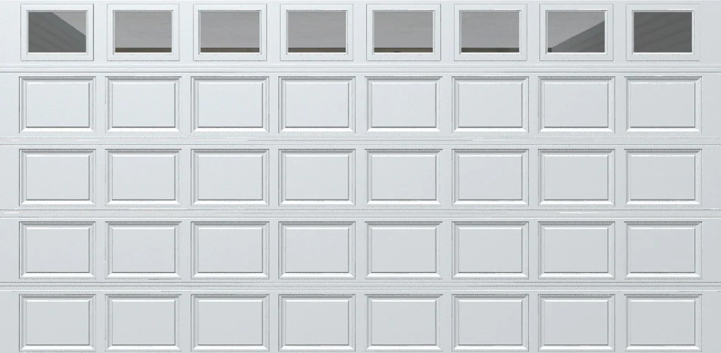 Wayne Dalton Classic Steel Model 8500 16-ft x 8-ft 16.22 R-Value Insulated White Double Garage Door with Windows one_size | 8500CRWHCLRI168 | Lowe's