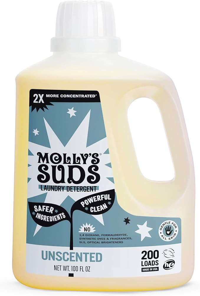Molly's Suds Liquid Laundry Detergent | Natural Laundry Detergent Soap for Sensitive Skin | 2x Co... | Amazon (US)