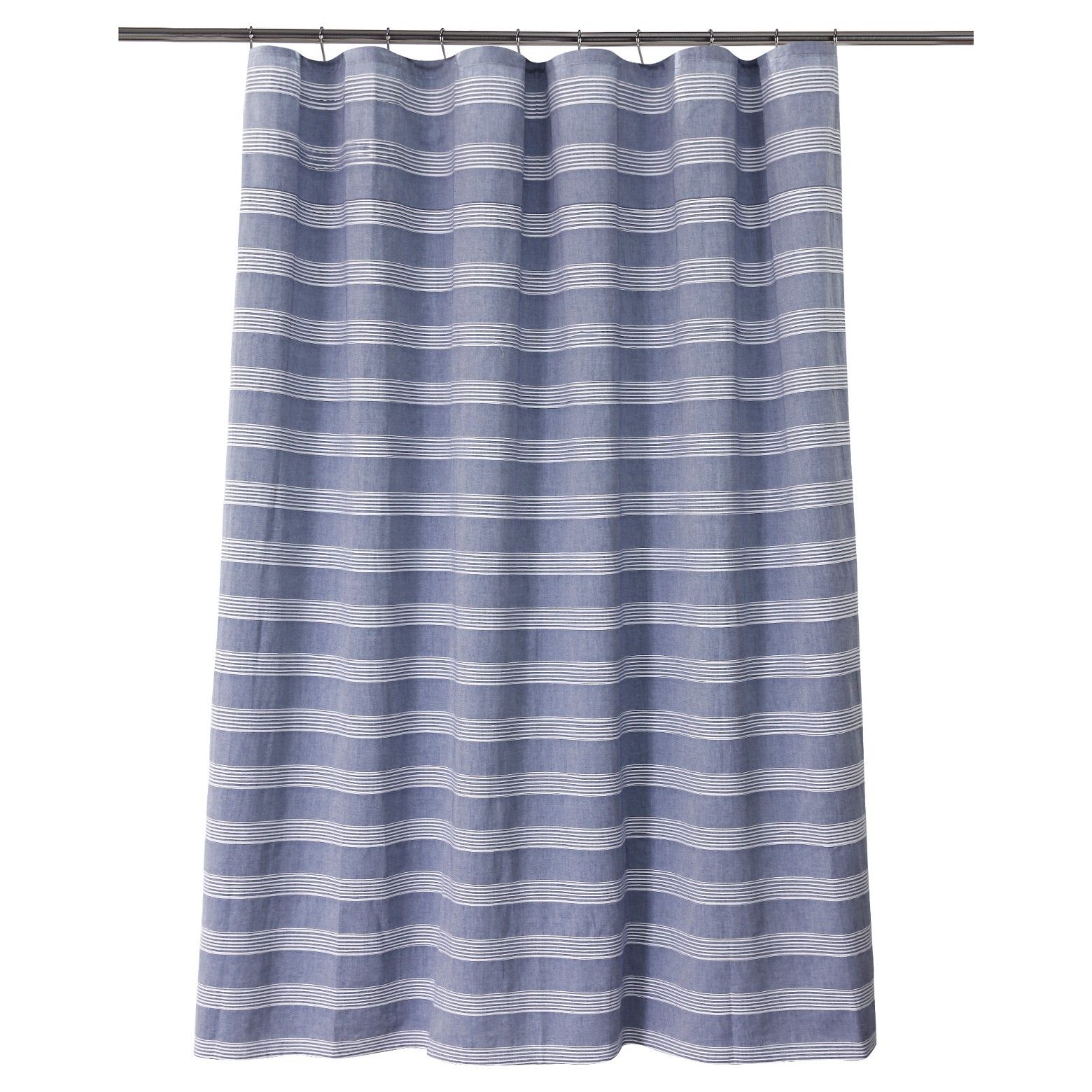 Chambray Stripe Shower Curtain Blue/White - Fieldcrest™ | Target