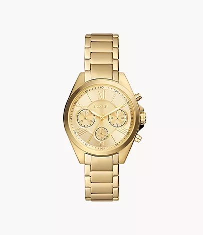 Modern Courier Chronograph Gold-Tone Stainless Steel Watch | Fossil (US)