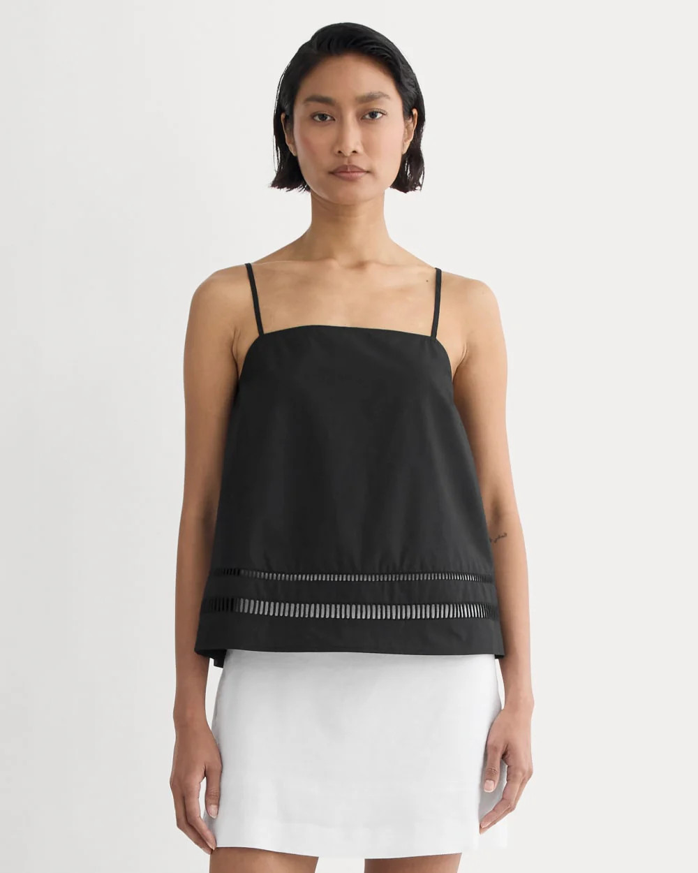 The Lace Trim Tank | Black | Everlane