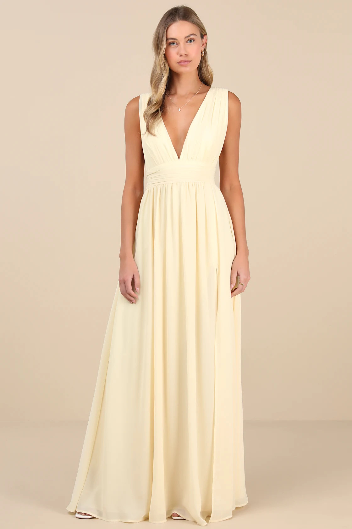 Heavenly Hues Pale Yellow Maxi Dress | Lulus