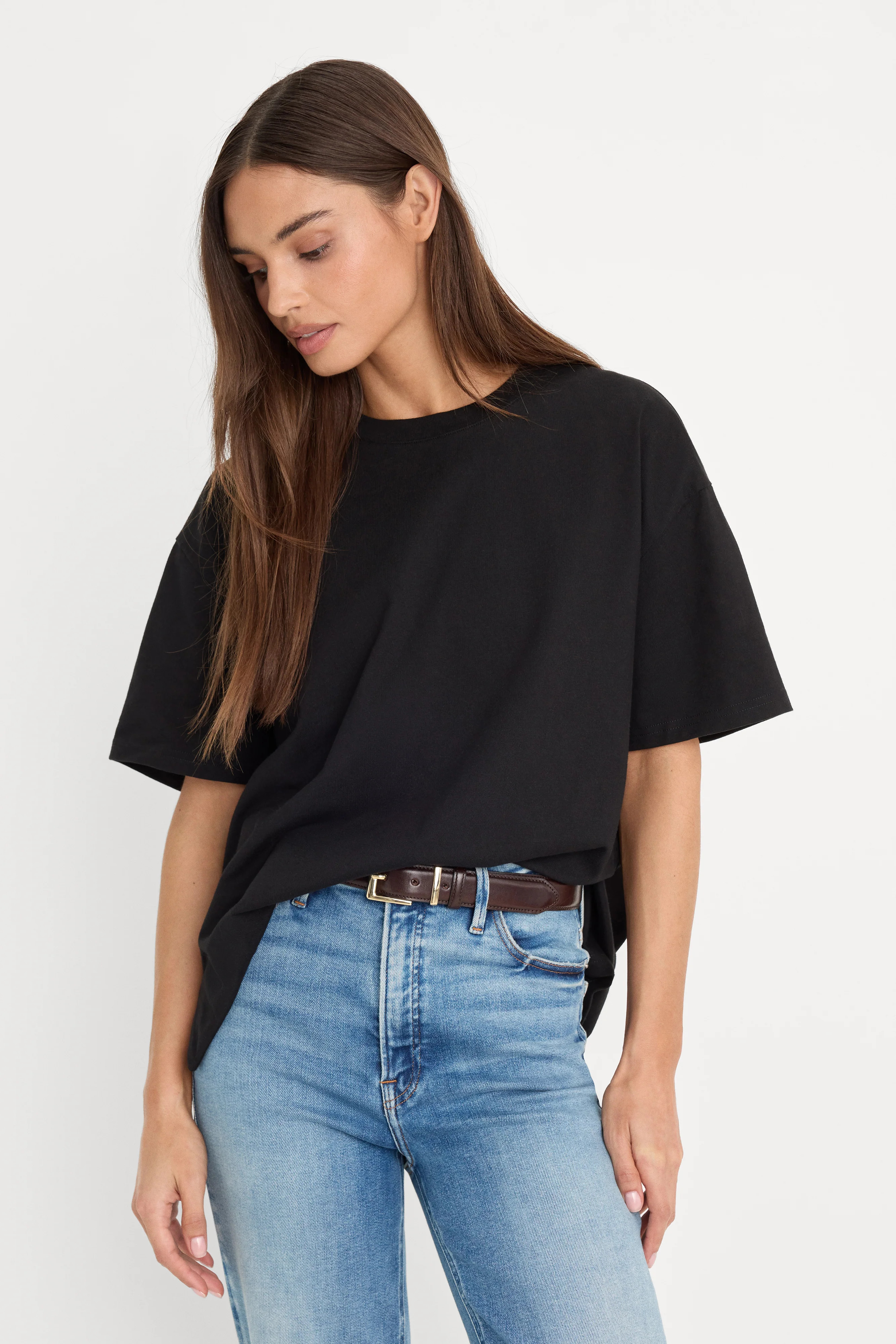 COTTON OVERSIZED TEE | BLACK001 - GOOD AMERICAN | Good American