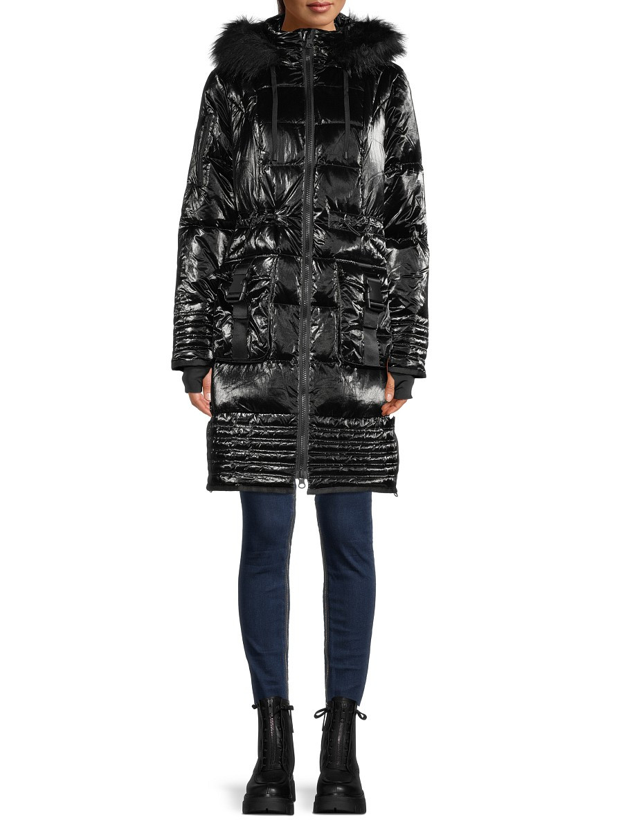 Blanc Noir Women's Breakthrough Storm Faux Fur-Trim Puffer Coat - Black - Size M | Saks Fifth Avenue OFF 5TH