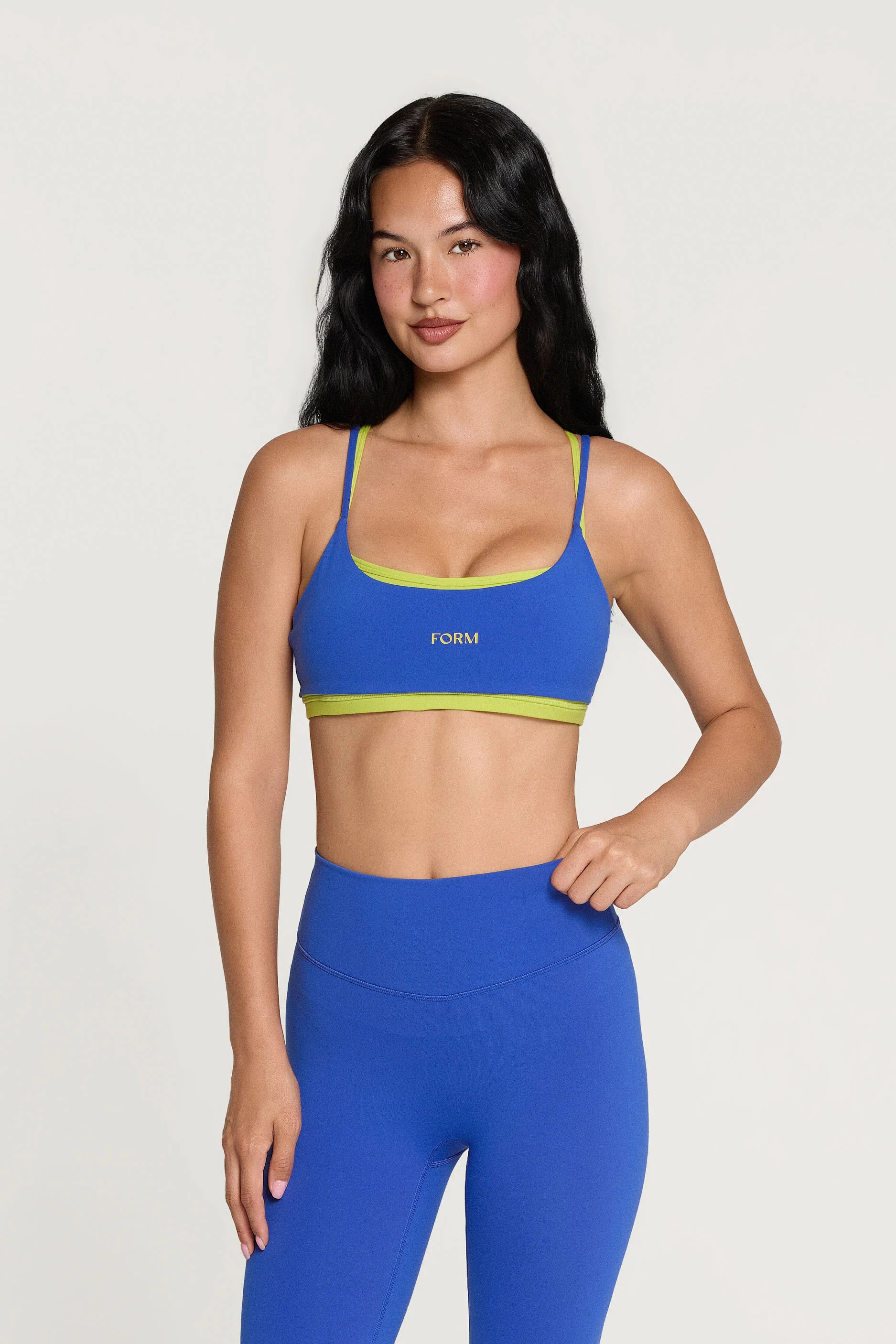 Criss Cross Layered Bra - Cobalt/Lime | FORM