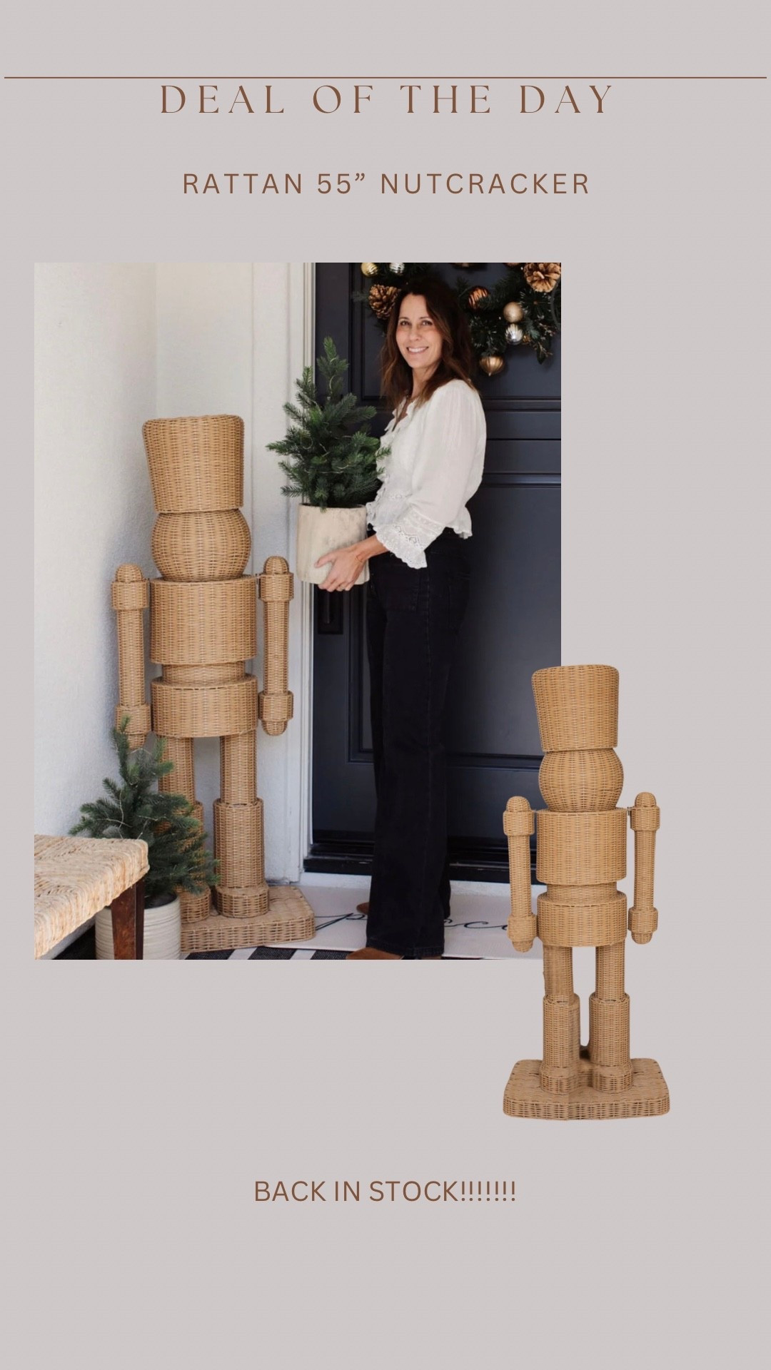 OMG!!!! If you missed the huge rattan nutcracker, it’s BACK IN STOCK!!! This is always impossible to get every year!!!! 😍🚨🚨🚨

#LTKHome #LTKSeasonal #LTKHoliday