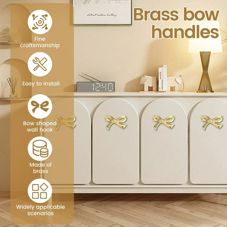 Bow Drawer Knobs Solid Brass Bow Cabinet Knob Compact Bow Drawer Pulls Bow Cabinet Pulls Bow Cabi... | Walmart (US)