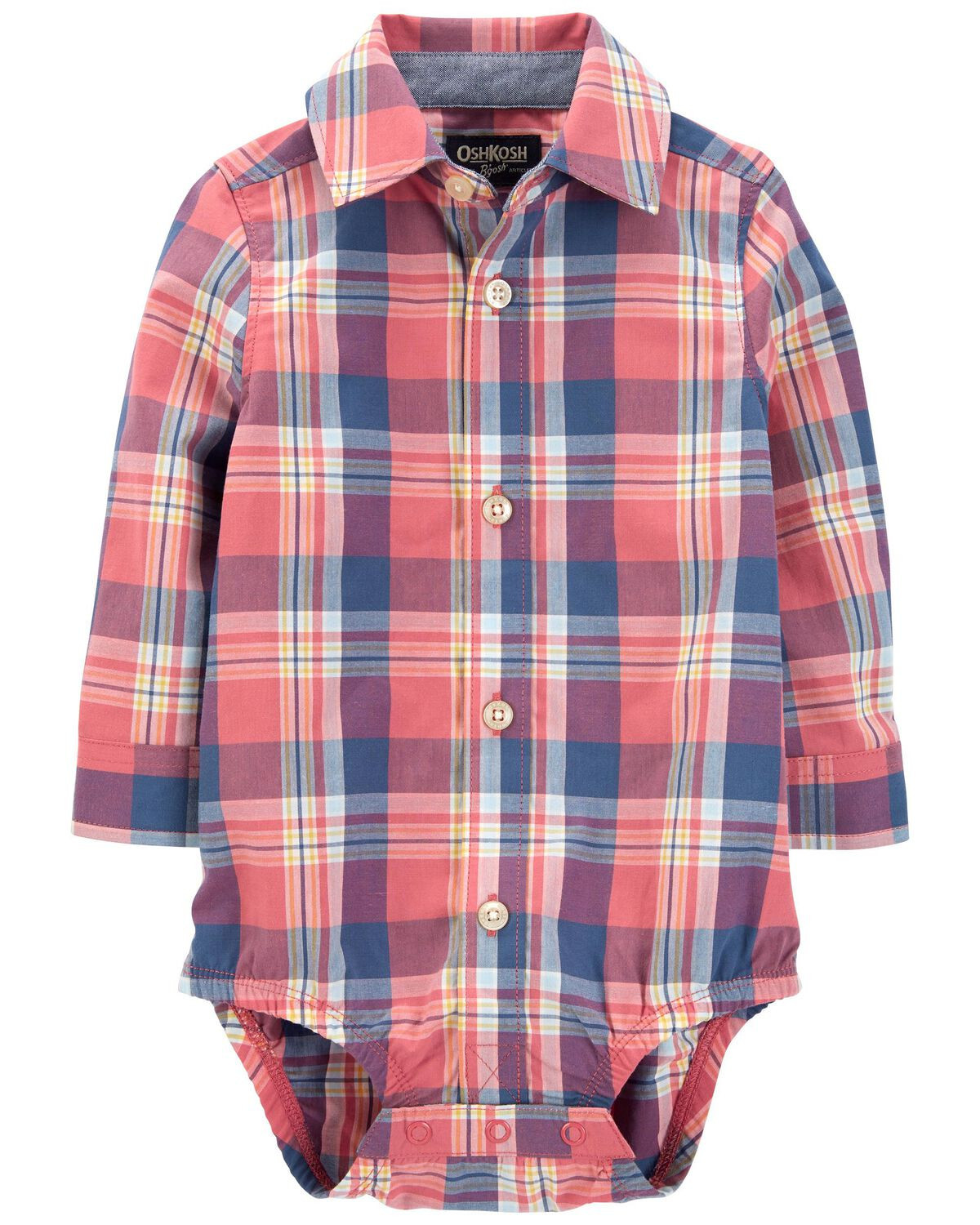 Multi Baby Plaid Button-Front Bodysuit | carters.com | Carter's