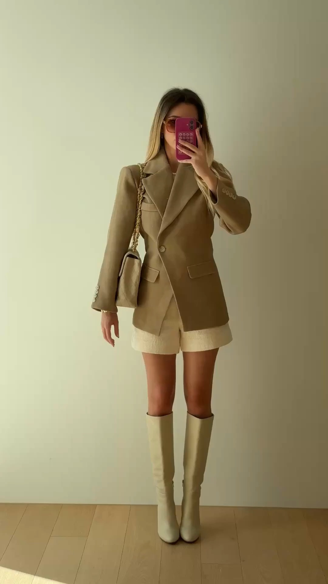 The perfect long lunch uniform 🤎 Love how the blazer cinches you in but still has an oversized feel in the shoulders to give you a gorgeous silhouette. Shorts and knee high boots give this outfit a super playful energy! Finished off with fun sunglasses and an oversized vintage Chanel flap bag to tie it all together 👜🧸

#LTKaustralia #LTKwinter #LTKsale