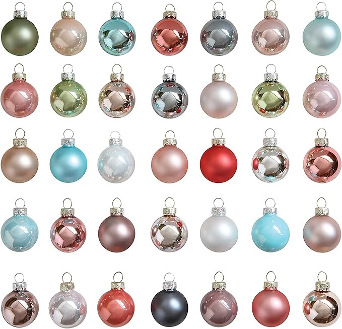 Creative Co-Op XM0660 Set of 54 Pastel Multicolor Round Glass Ornaments | Amazon (US)