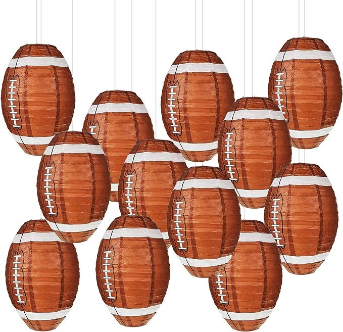 12 Inches Football Paper Lanterns Football Hanging Decoration Sports Ball Lantern for Birthday Ba... | Amazon (US)