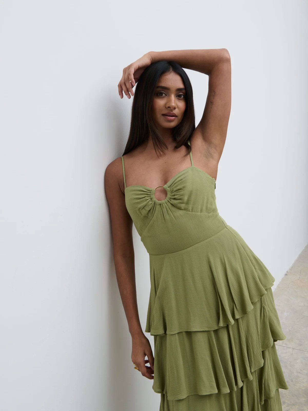Sidney Maxi Dress - Olive | Pretty Lavish (UK)