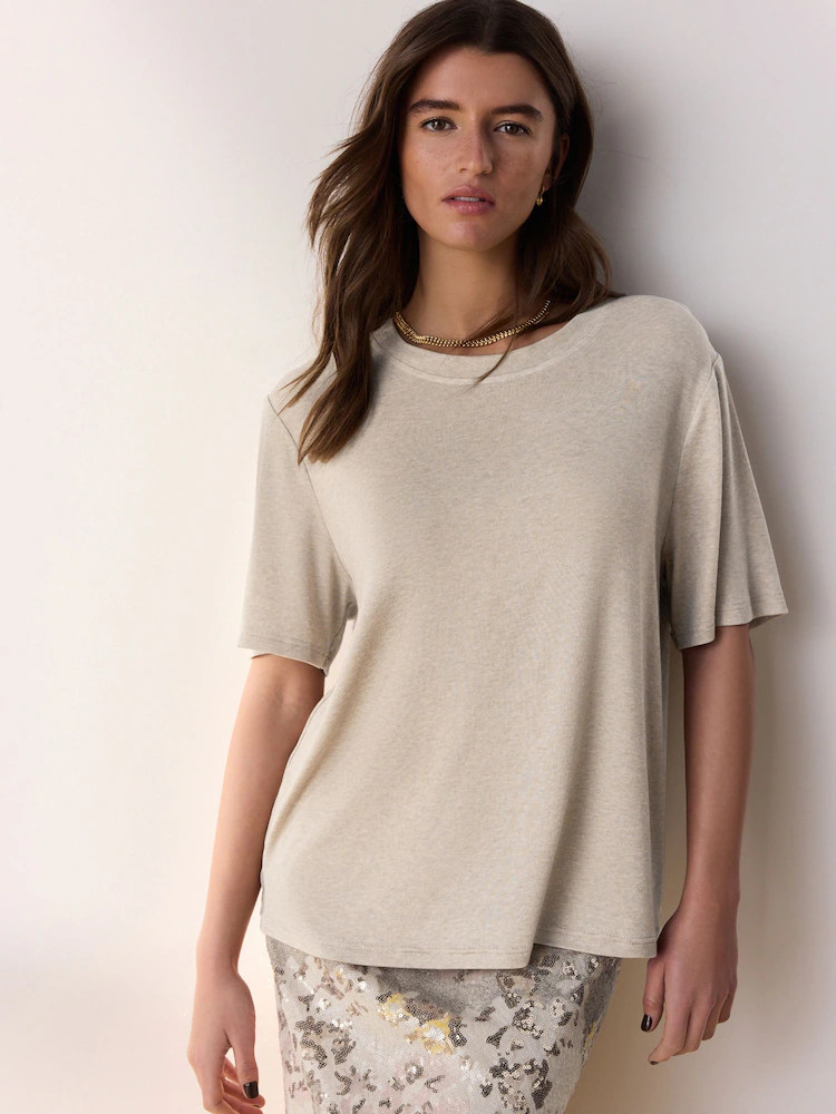 Beige Tabitha Simmons Short Sleeve T-Shirt | Next AU