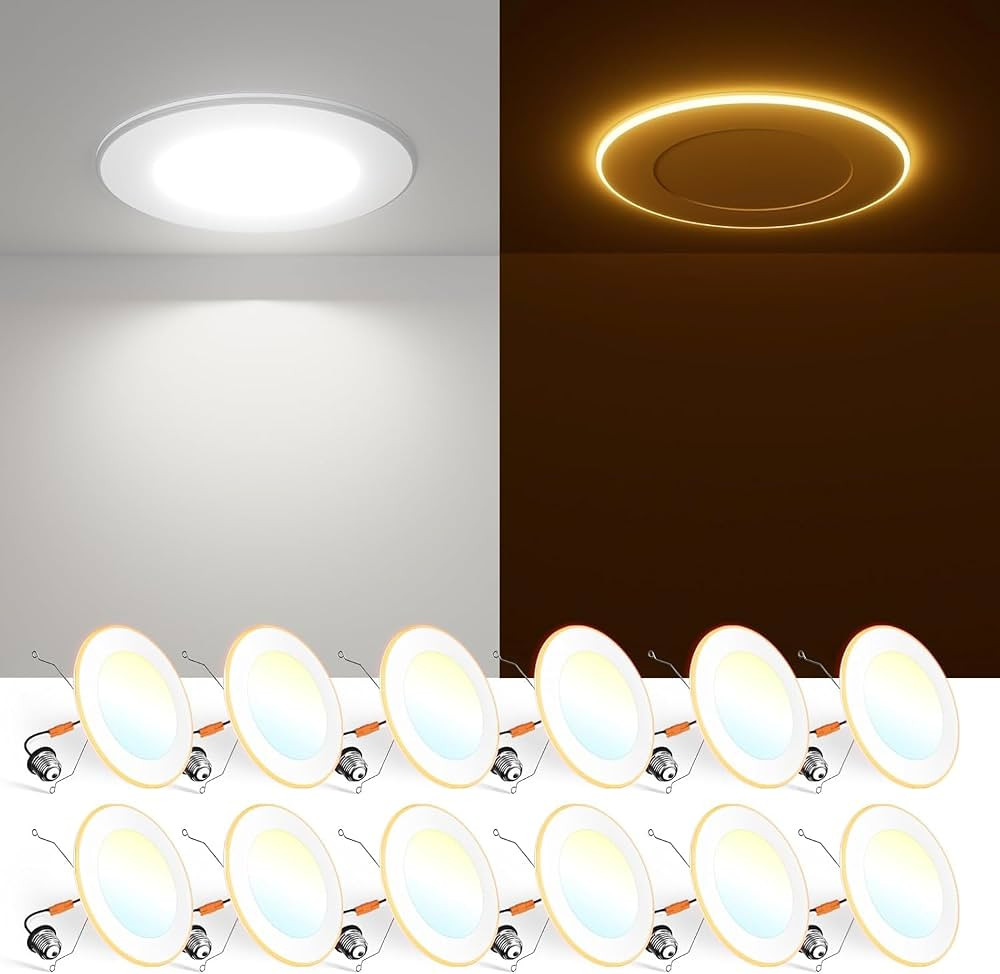 FREELICHT 12 Pack 5/6 Inch 5CCT LED Recessed Lighting with Night Light | Amazon (US)
