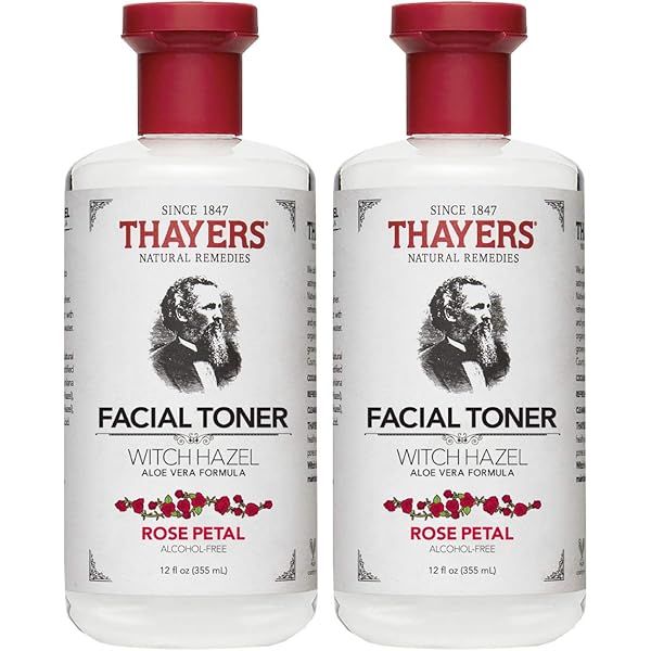 Thayers - Rose Petal Witch Hazel with Aloe Vera Alcohol-Free Toner - 12 Fl Oz (Pack of 2) | Amazon (US)