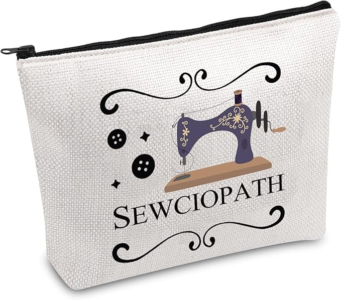 PWHAOO Sewing Gift Quilter Gift Sewing Zipper Pouch Bag Sewciopath Cosmetic Bag Sewing Lover Cosm... | Amazon (US)