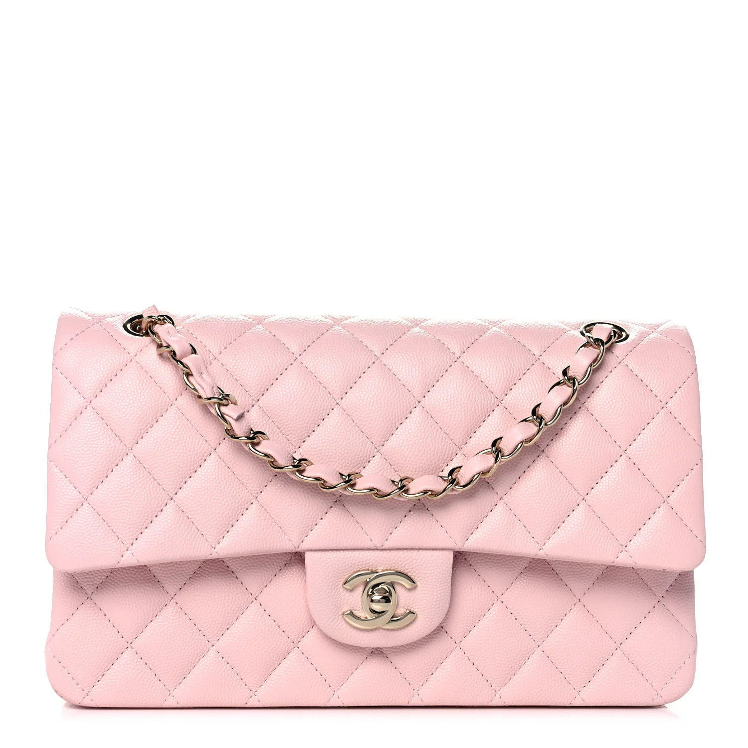 CHANEL Caviar Quilted Medium Double Flap Light Pink | FASHIONPHILE | Fashionphile