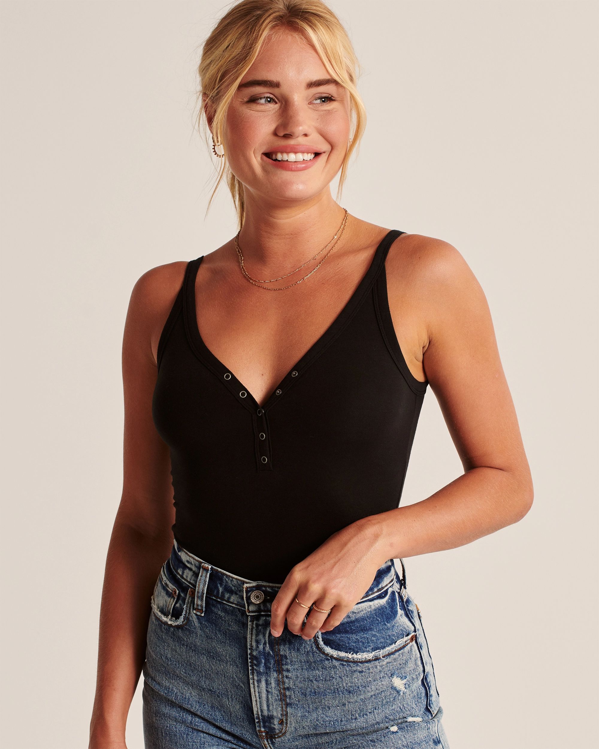 Henley Tank Bodysuit | Abercrombie & Fitch (US)