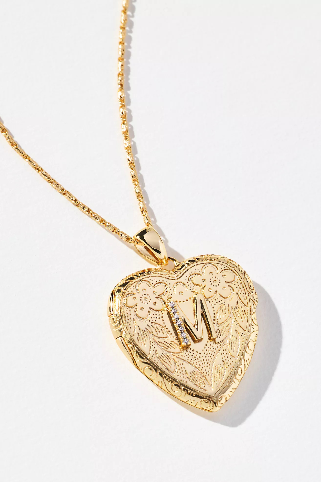 Monogram Heart Locket Necklace | Anthropologie (US)