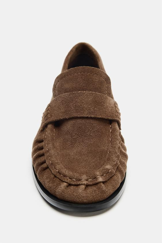SPLIT SUEDE LOAFERS | Zara UK