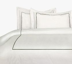 Lena Percale Embroidered Single Stripe Duvet Cover Set | Pottery Barn (US)