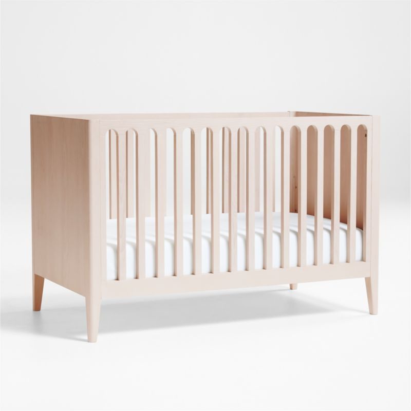 Archie Whitewashed Ash Wood Convertible Baby Crib | Crate & Kids | Crate & Barrel