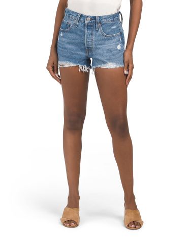 501 Original Distressed Cut Off Denim Shorts | TJ Maxx