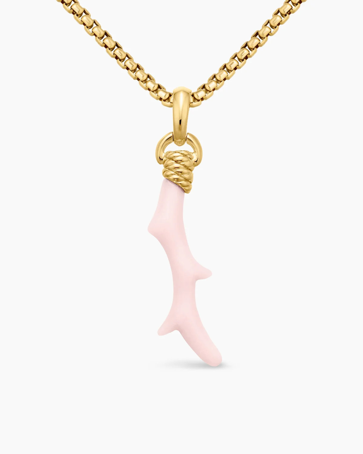 David Yurman | Petite Coral Amulet in 18K Yellow Gold with Black Onyx, 25.2mm | David Yurman