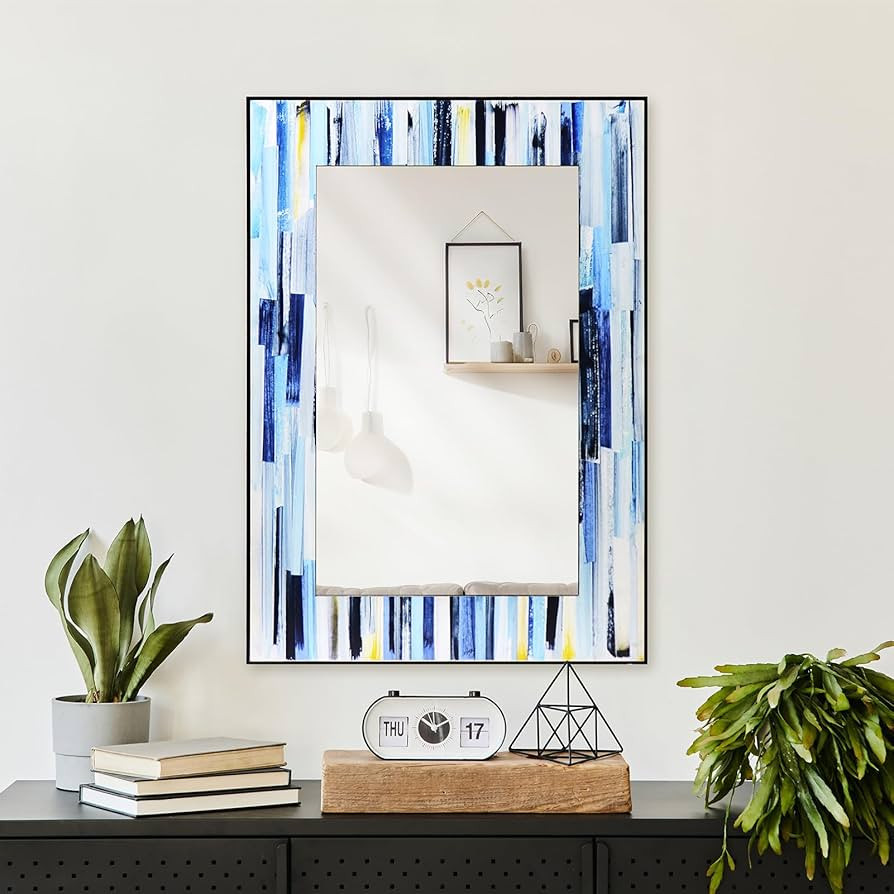 Uaeoo Colorful Wall Mirror Decorative,Large Window Mirror,3D Printing Rectangular Mirror for Wall... | Amazon (US)