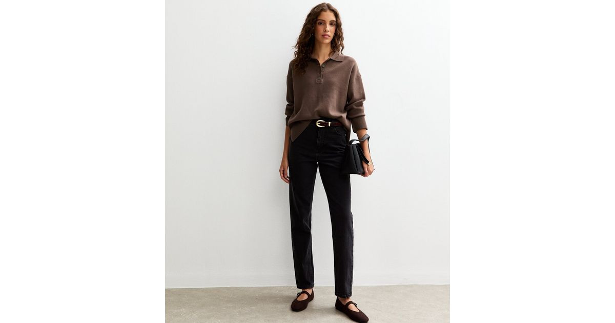 Tall Washed Black High Waisted Mom jeans | New Look | New Look (UK)