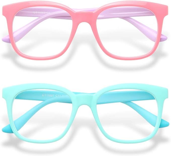 Gaoye 2-Pack Kids Blue Light Glasses Girls & Boys Age 3-15, Computer Gaming Fake Eyeglasses Anti ... | Amazon (US)